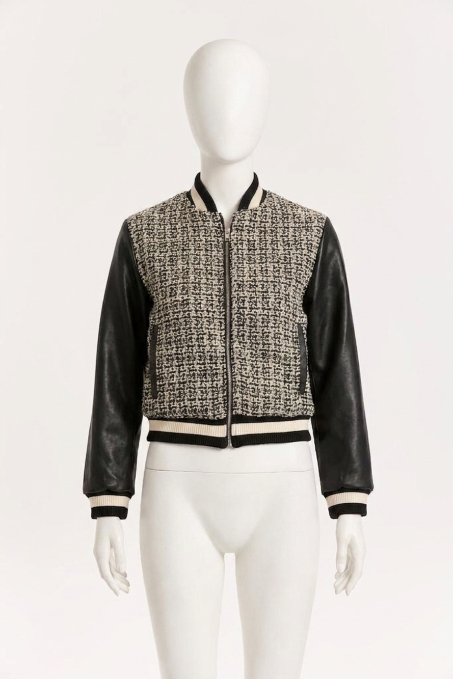 NEW ANOTHER LOVE janel pleather jacket in black/white